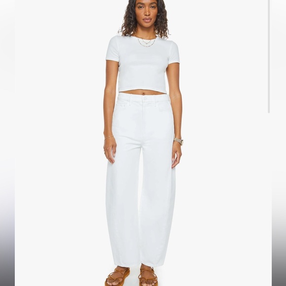 MOTHER The Full Pipe Ankle Barrel Jeans Superior Denim in Picket Fence Size 26 - Picture 1 of 12